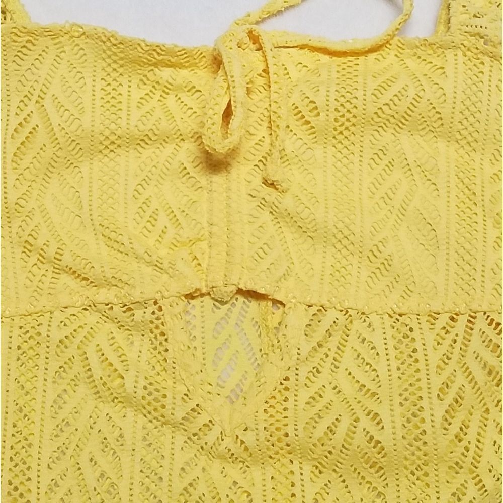 URBAN Outfitters Out From Under Cameron Yellow Crochet Cutout Bodysuit Medium - Picture 12 of 12